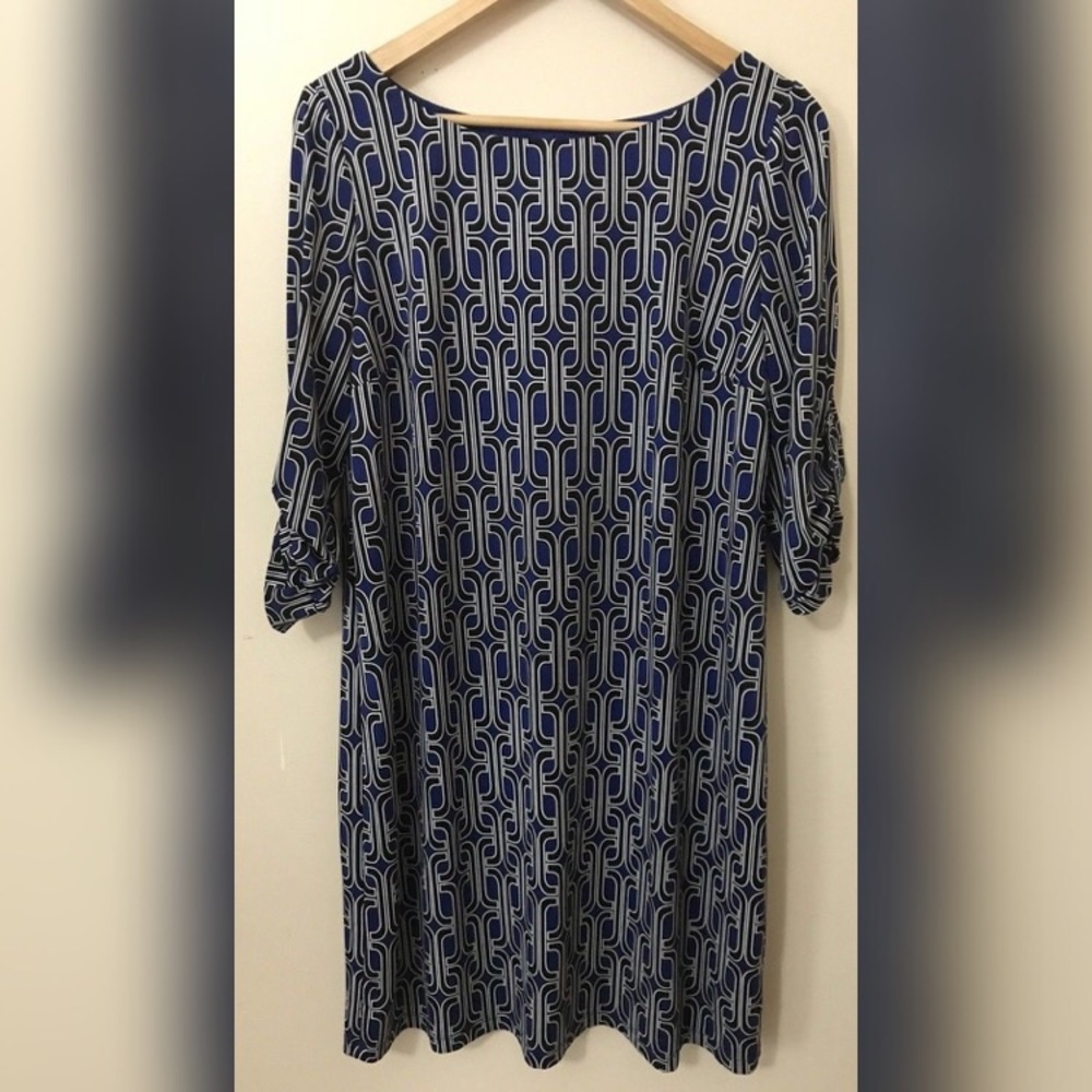 Motherhood Maternity Blue White & Black Dress
